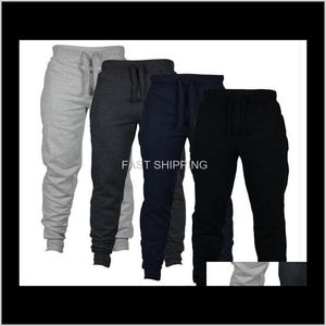 Mens byxor casual sport jogger chinos skinny joggare solid färg svett andlig elastisk midja mode män långa byxor kläder lxxwp dfo7a