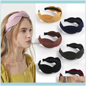 Werkzeuge ProdukteMode Breite Seite Stirnband Kreuz Knoten Haarband Für Frauen Solide Haarband Mädchen Sommer Assories Großhandel1 Drop Lieferung 202