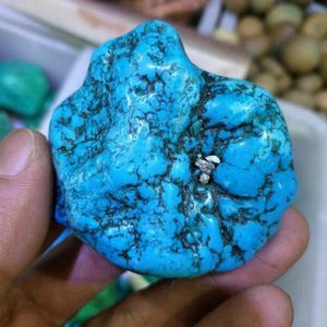 Objetos decorativos figuras 1 pc natural azul turquesa cristal pedra healing pedra preciosa bonsai para peixes aquário jardim decoração presente t6g