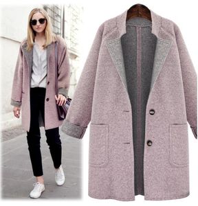 Wełna damska łączy średnie jednopierierskie płaszcze podstawowe 2021 Oversized woolen płaszcz zimowy moda casual wiatrówka akapit żeński jac