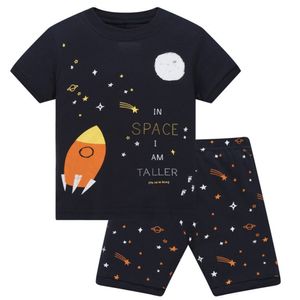 Sommarpojkar Pyjamas Sätter Space Short Sleeve Barnens sovkläder 100% Bomull Barn Underkläder Pajama Sova kostymer 211109