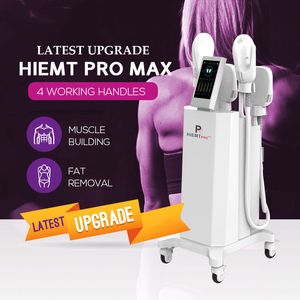 Senaste uppgradering Högintensitet Elektromagnetisk träning Muskel Slimming Machine Portatil Hiemt 4 Handtag Body Sculpting Hip Lift Fat Burn Fitness Utrustning