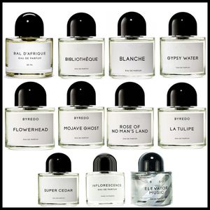 15 tipos de coleção de perfumes Byredo 100ml 3,3oz Fragrance Spray Bal d'Afrique Gypsy Water Mojave Ghost Blanche Parfum Parfum de alta qualidade Perfume de longa duração