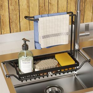 Kök lagringsorganisation Adorehouse Sink Organizer Dish Drain Rack Caucet Svamphållare Tillbehör