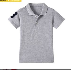 2-16T için! Çocuk Polos T-Shirt Çocuk Yaka Kısa kollu Bebek Polo GÖMLEK Boys Giyim Nakış Tees Kız Pamuk T shirt Tops