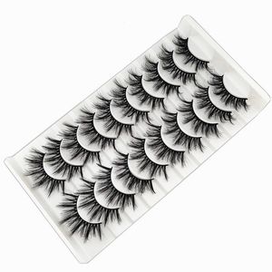 10 pary Naturalne fałszywe rzęsy Miękkie Puszyste Faux 3D Mink rzęsy Okrucieństwo Darmowe Wispy Full Strip Big Eye Lashes Extension Makeup