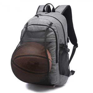 Borsa da palestra sportiva da uomo all'aperto Zaino per laptop Zaino da basket da viaggio con ricarica USB con supporto per palloni Pallone da calcio per adolescenti Y0721