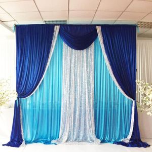 Dekoracja imprezowa Toppest Sale 3mh X3MW Wedding / Party / Urodziny / Christmas Backdrop Silk Silk and Cequin Curtain Event