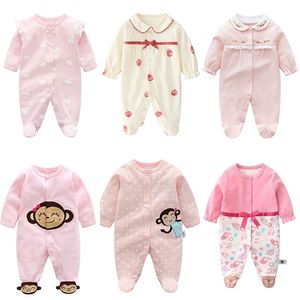 Herbst geboren Baby Mädchen Kleidung rosa Prinzessin Baby Strampler Langarm Kleidung Roupas Infantis Menino Overalls Kostüm 211101