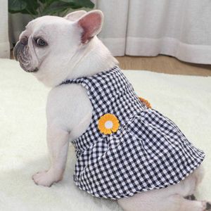 Plaid Fat S Spódnica Summer Bulldog ES Medium Duże dla psów Odzież Dnia Pet