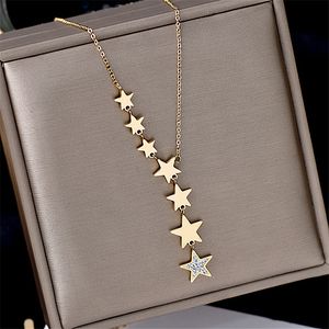 Stainless Steel Stars Choker Necklace For Women Etrendy New Design Temperament Jewelry Long Necklaces Gifts