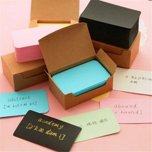 100pcs Blank DIY Greeting Cards 7 colors Colorful Thick Message Note Paper Tags Business Card Graffiti Word Cardboard