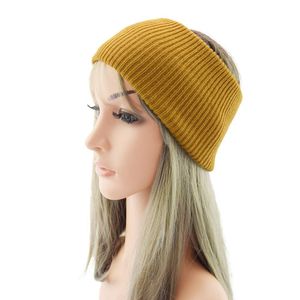 Mulheres Headband para Outono Inverno Crochet Headbands de lã malha faixa de cabelo turbante acessórios de cabelo vintage cabeça envoltório