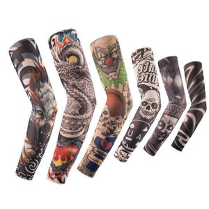 Mode Tillbehör Arms Varmare Unisex Snabbtorkat UV-skydd Utomhus Tillfällig Fake Running Arm Sleeve Skin Proteive Nylon Tatuering Ärmar