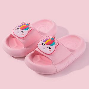 Cartoons Children Slippers Summer Boy Home Shoes Goods Bathroom Anti-slip Soft-Sole Girls Sandals Baby qq245 210712