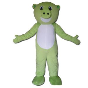 Personalizzazione del costume della mascotte del maiale verde di Halloween Animale del fumetto Personaggio del tema anime Vestito da festa di Natale Vestito da carnevale unisex per adulti