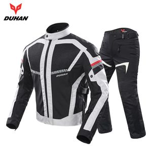DUHAN Motorcycle Apparel Jacket & Pants suit Summer Moto Coat Men Motobike Protective Gear Breathable Mesh Reflective clothing,D-213
