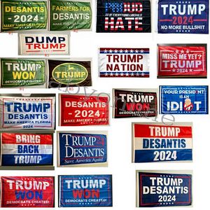 Donald Trump Flags 3x5 ft 2024 Make America Great Florida Desantis Flag USA President Trump Won Banner Flags 90 * 150cm 496x1