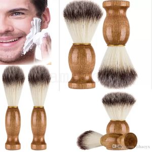 Eco-friendly barbeiro salão barbear pincel de madeira blaireeau face barba limpeza homens barbear barbear escova limpeza ferramentas de appliance da182