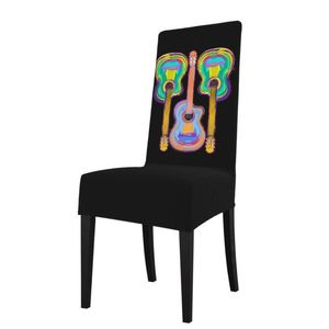 Wholesale table for chair for sale - Group buy Colorful Guitar Classic Rock Versatile Player Music Lovers Home Office Dining Chair Covers Wedding Decoration Table Seat