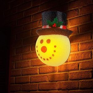 Lampa täcker nyanser jul snögubbe huvud lampskärm tecknad vägg dörr veranda ljus täcke utomhusår hängande dekoration