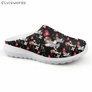 Chinelos ELVISWORDS Moda Sapatos de Amamentação Para Mulheres Sapatilhas de Verão Padrão Senhoras Ao Ar Livre Chinelos Casual Calçado Feminino