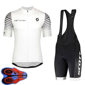 2021 Yaz Scott Takımı Erkek Bisiklet Jersey Takım Kısa Kollu Bisiklet Gömlek Önlük Pantolon Setleri Hızlı Kuru Nefes Yarış Giyim Boyutu XXS-6XL Y21041044