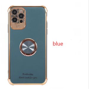 For iPhone11Pro cell phone Cases Luxury Plating Silicone Magnetic Ring soft Cover iPhone 12 mini pro max with stand