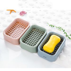 Пластиковые двойные слои мыла посуды с твердым цветом дренажным для мыла блюдо экологически чистое для хранения