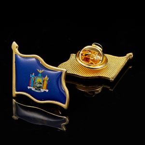 30 sztuk USA New York State Flag Lapel Pin Multicolor Pozłacane Odznaka Craft W Back Przyciski Akcesoria