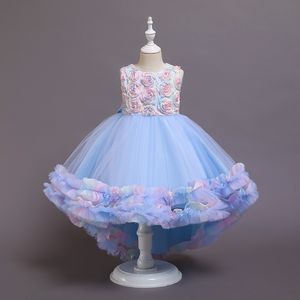 Glitz -Festzug für kleine Mädchen Hochzeitskleider Erst heilige Kommunion Kleidung Infantil One Schulter Blume Mädchen Kleider Ballkleid 403