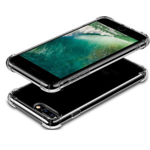 Anti-knock mjukt TPU klart telefonväska till iPhone 12 11 xs max 8plus 7 6s Transparent chocktäker anti-fallskyddskåpa