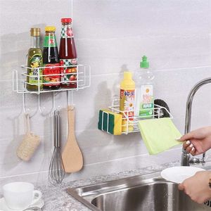 Portabottiglie in spugna per lavello da cucina Supporto per organizer Scolapiatti Cestello portaoggetti per asciugare le spezie Scaffale per stracci Gancio per spugna per lavello 211112