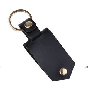 Nya Läder Nyckelringar Hängsmycke Sublimation Blank Aluminium Alloy Bil Key Ring Värmeöverföring DIY Dekorativ Keychain EWA6000