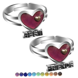 heart shape mood ring fashion loving frends changing color ring 100pcs