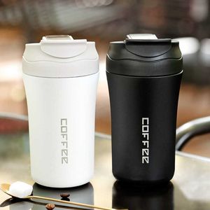 400ML Double Stainless Steel 304 Coffee Mug Leak-Proof Thermos Mug Travel Thermal Cup Thermosmug Water Bottle For Gifts 211013