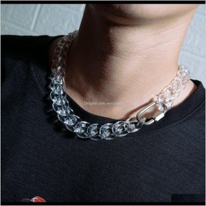 Chains Necklaces & Pendants Jewelry Drop Delivery 2021 Characteristic Design Transparent Acrylic Cuban Link Chain Hip Hop Mens Necklace For P