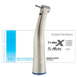 NSK TI-MAX X25L Handstycke Dental Contra Vinkel Blå 1: 1 med fiberoptisk 4 Vattensprutning Låg hastighet Polering Direktkörning