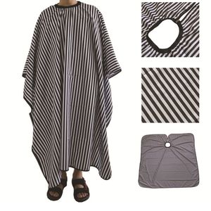 Black White Stripes Hairdresser Apron Haircut Cape Party Supplies Polyester Pongee Hair Salon Shop Barber Capes Aprons Hairdressers Gown JY0581