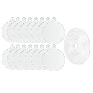 Juldekorationer Acrylic Ornaments DIY Round Clear Blank Disc med hål transparenta taggar