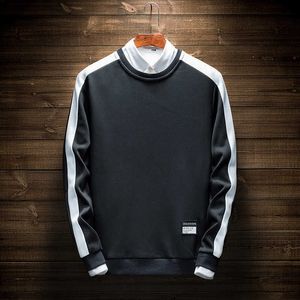 Felpe vintage da uomo senza cappuccio Felpe con cappuccio per ragazzi adolescenti Felpe con pullover da uomo Felpa con cappuccio streetwear da uomo Homme Top Nero 210601