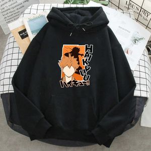 Tobio kageyama anime karaktär haikyuu hoodie man lös casual sweatshirts höst homme långärmad pocket streetwear svart topp h0909