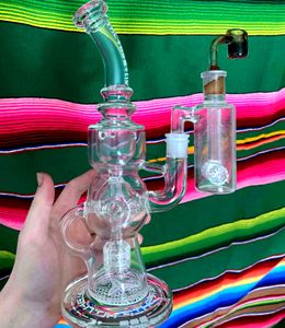 FTK 2021 glass bong Fab hookahs Torus smoke tools Klein Recycler water pipes smoking pipe Glasses rig oil dab rigs 14.4mm joint bongs