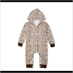 Rompers Jumpsuitsrompers Clothing Baby Kids Maternity Drop Delivery 2021 Born Baby Girls Boys Long Sleeve Leopard Romper Jumpsuit Outfits Clo