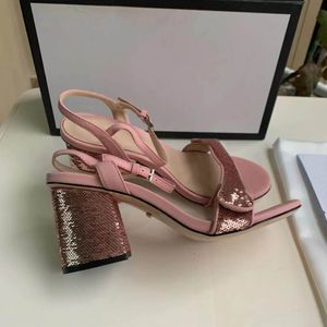 2021 fashion women's high-heeled sandals sell well, comfortable and sexy letters have unique styles leather soles are suitable for weddings, parties tourism