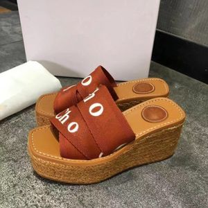 Women high heels sandals cross belt slippers wedges shoes slides Rubber Slide Slipper platform chunky heel Retro Sexy Sandal Candy Colors Mules with box H008