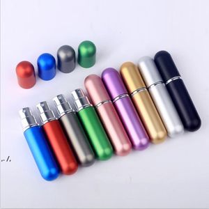 5ml Mini Spray Perfume Bottle 16 colors Travel Refillable Empty Cosmetic Container Atomizer Aluminum Bottles RRF11310