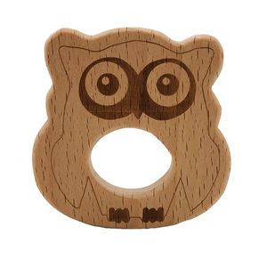 Bambino Massaggiagengive in legno Natura Casa di cura Baby Legno Dentizione Giocattolo Gufo di legno Cane Forma di riccio Succhietti Ciondolo da masticare T2I51904