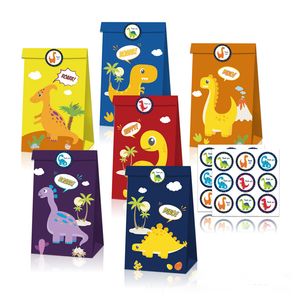 Crafts Jungle Party Decoration Animal dinosaur Series Gift Box Kraft Paper Candy Gifts Bags Safari birthday Decor baby shower