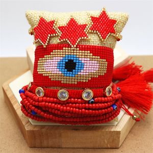 Zhongvi Sommarstrand Turkiska ögonarmband Handgjorda vävda Pulsera 2021 Miyuki Seed Pärlor Armband för kvinnor Smycken Vänner Present